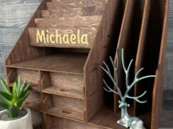 A high-angle shot showing the organizer with a variety of products inside.