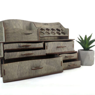 A photo showing the organizer in a bathroom setting.