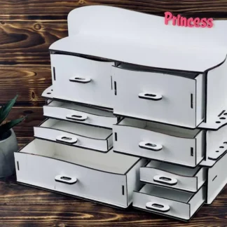 A close-up shot focusing on the unique white finish and the clean lines of the design.