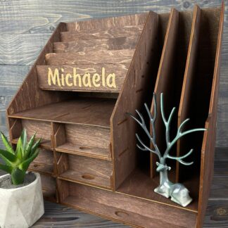 A high-angle shot showing the organizer with a variety of products inside.