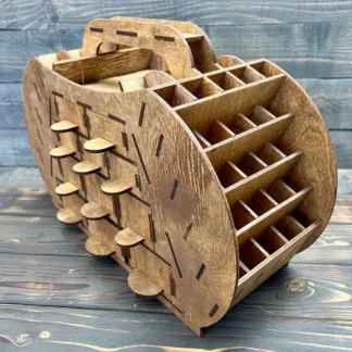 The organizer placed in a minimalist interior to show how it fits into the design.