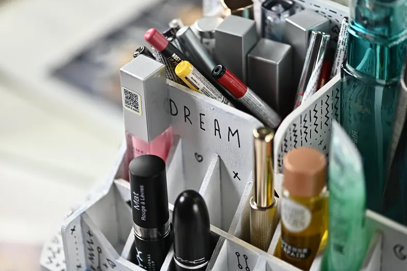 A flat lay image of the organizer on a clean, elegant surface.