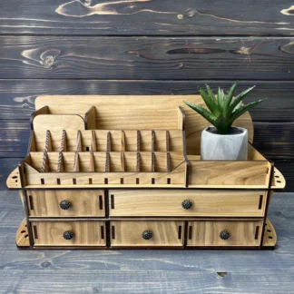 A close-up photo demonstrating the craftsmanship and wood texture.