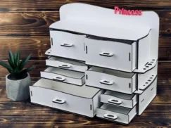 A close-up shot focusing on the unique white finish and the clean lines of the design.