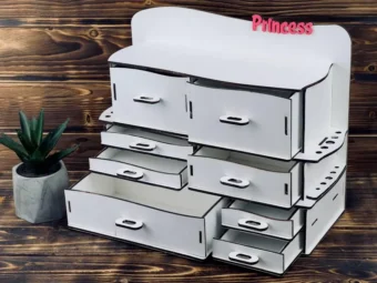 A close-up shot focusing on the unique white finish and the clean lines of the design.