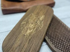 A person's feet on the sadhu board during a meditation practice.