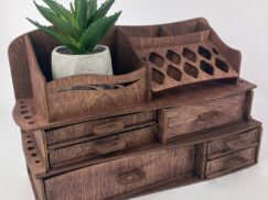 A side view of the organizer, showing its compact design.