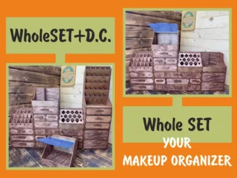 An image highlighting the eco-friendly materials and craftsmanship of the wooden organizer.