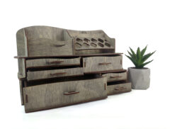 A photo showing the organizer in a bathroom setting.